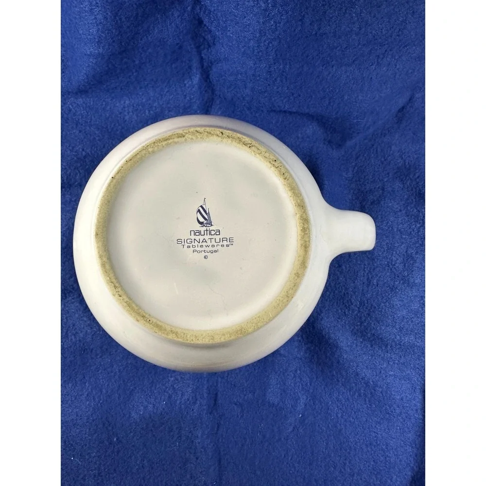 Nautica China Vintage NAVY BLUE Signature pattern‎ 48 oz. Water/Lemonade PITCHER